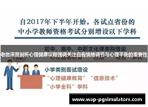 老詹深度剖析心理健康议题强调关注自我情绪调节与心理平衡的重要性