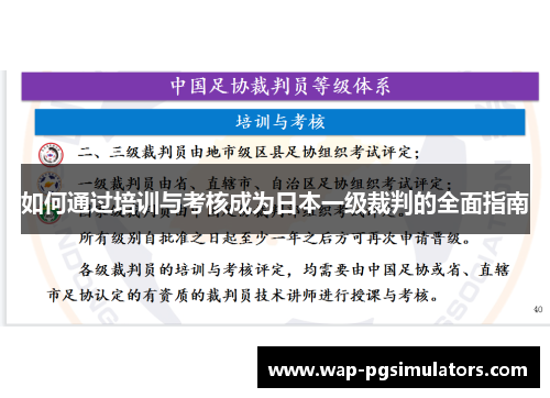 如何通过培训与考核成为日本一级裁判的全面指南