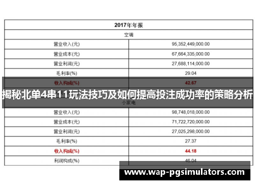 揭秘北单4串11玩法技巧及如何提高投注成功率的策略分析