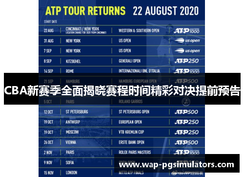 CBA新赛季全面揭晓赛程时间精彩对决提前预告