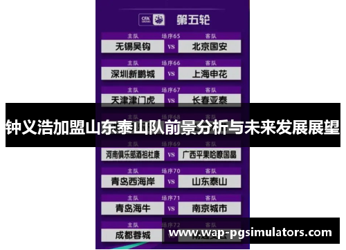 钟义浩加盟山东泰山队前景分析与未来发展展望